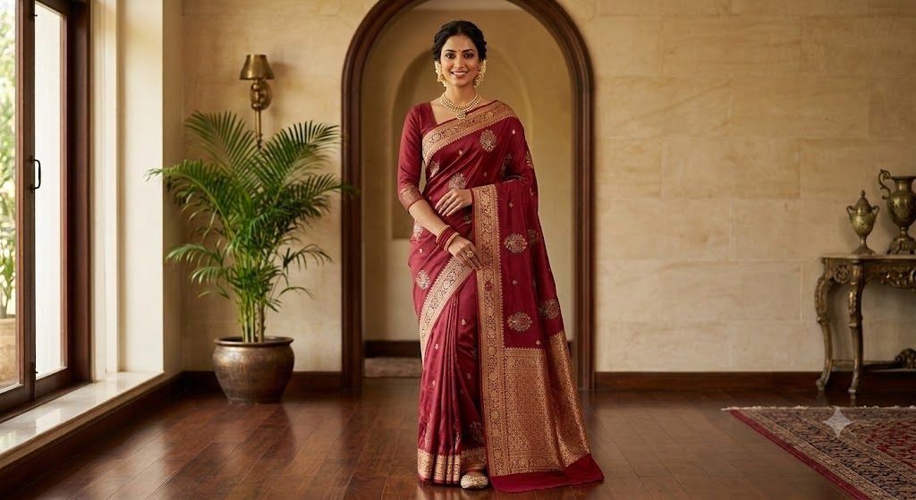 Jangla Silk Banarasi Saree